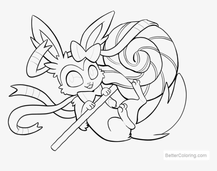 Free sylveon coloring pages lines by tsaoshin printable
