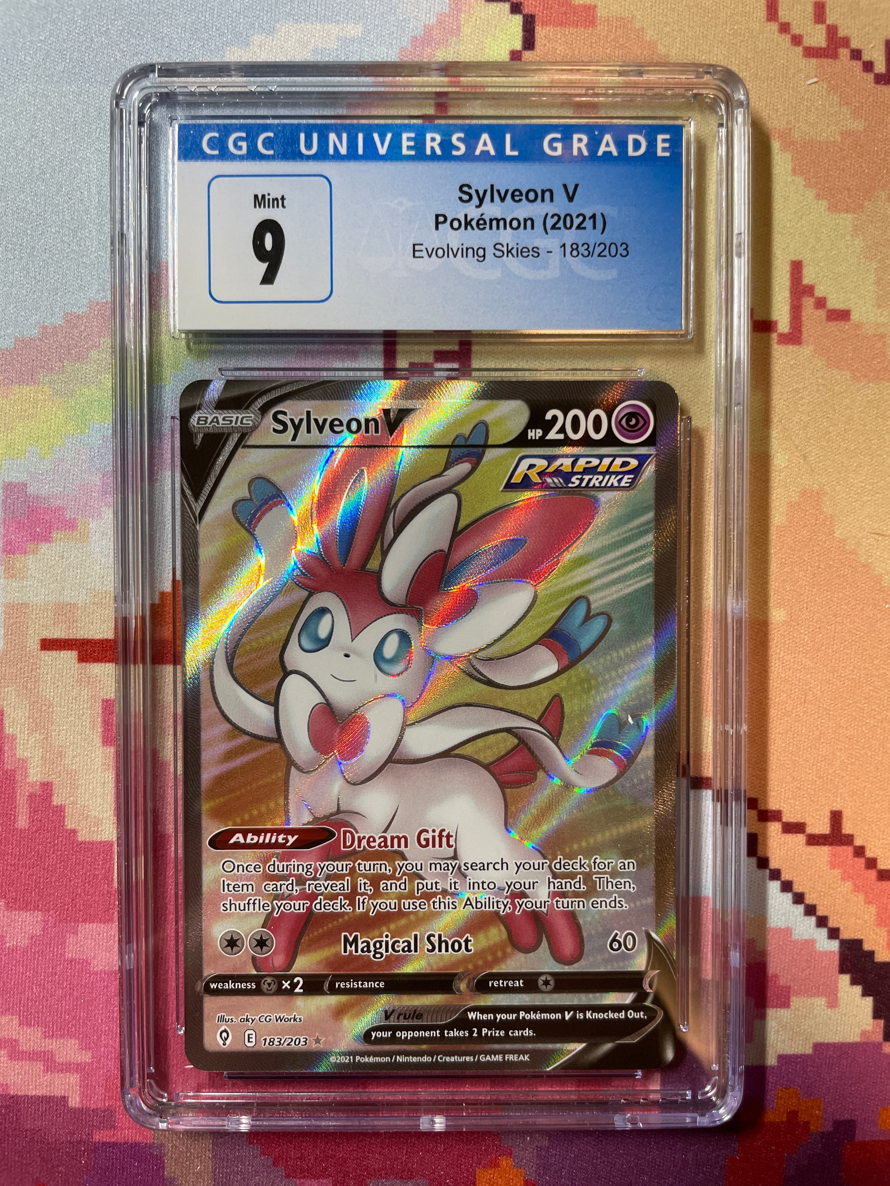 Pokãmon evolving skies sylveon v cgc mint â oblivion collectibles