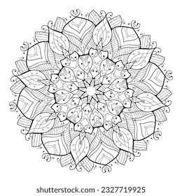 Plex symmetrical pattern mandala coloring book stock vector royalty free