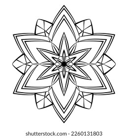 Flower mandala coloring page simple symmetrical stock vector royalty free