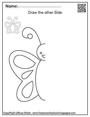 Set of spring symmetry draw the other half free preschool coloring pages preschool coloring pages abc coloring pages free preschool