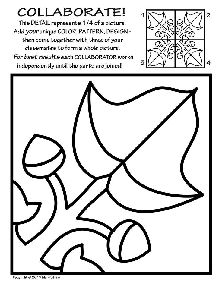 Radial symmetry collaborative activity coloring pages collaborative art projects for kids art lessons for kids collaborative art