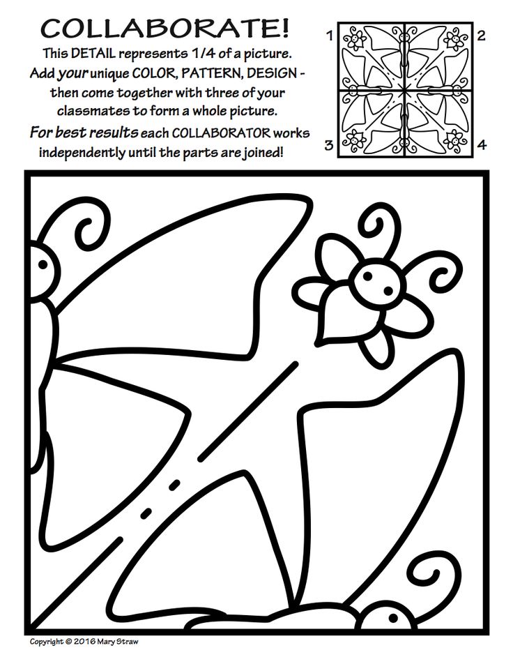 Radial symmetry collaborative activity coloring pages art classroom collaborative art projects elementary art
