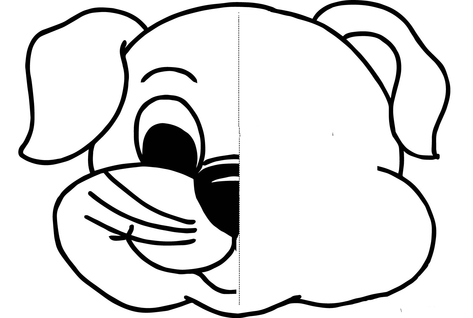 Dog symmetry activity coloring pages crafts and worksheets for preschooltoddler and kindergarten