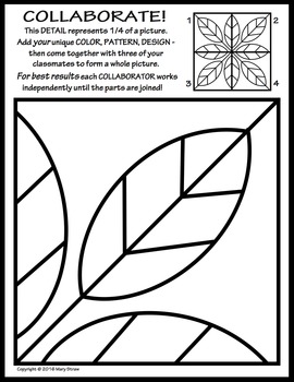 Radial symmetry collaborative activity coloring pages by mary straw