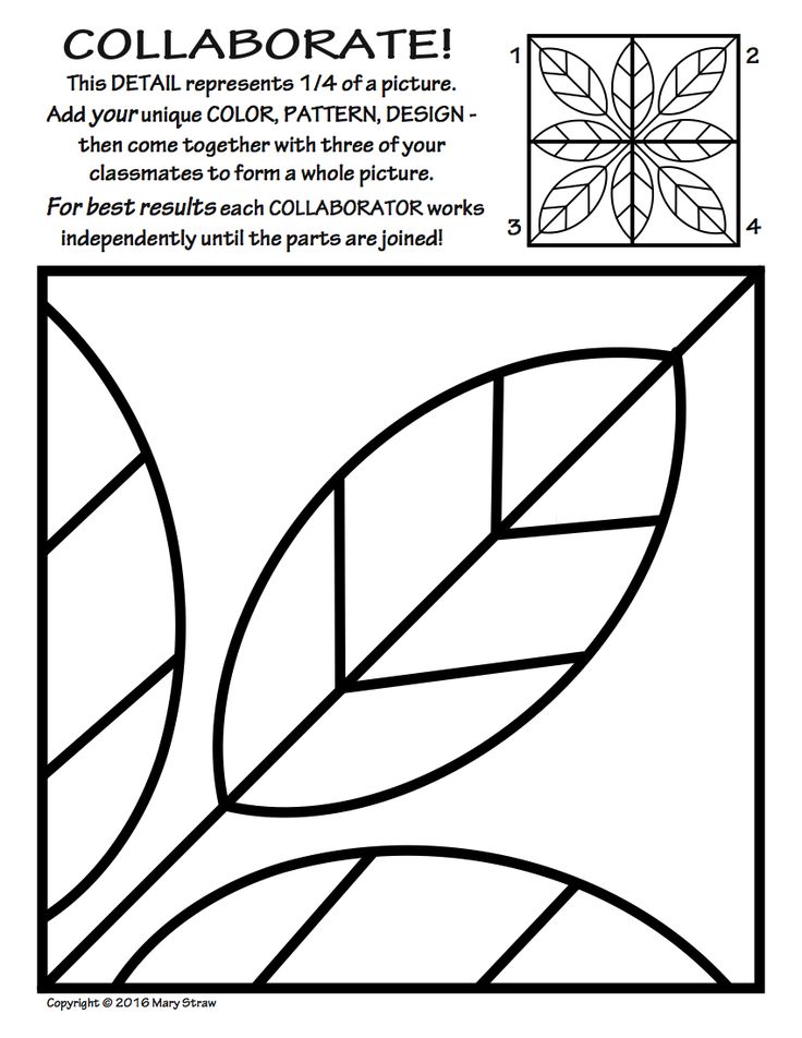 Radial symmetry collaborative activity coloring pages collaborative art projects school art projects symmetry art