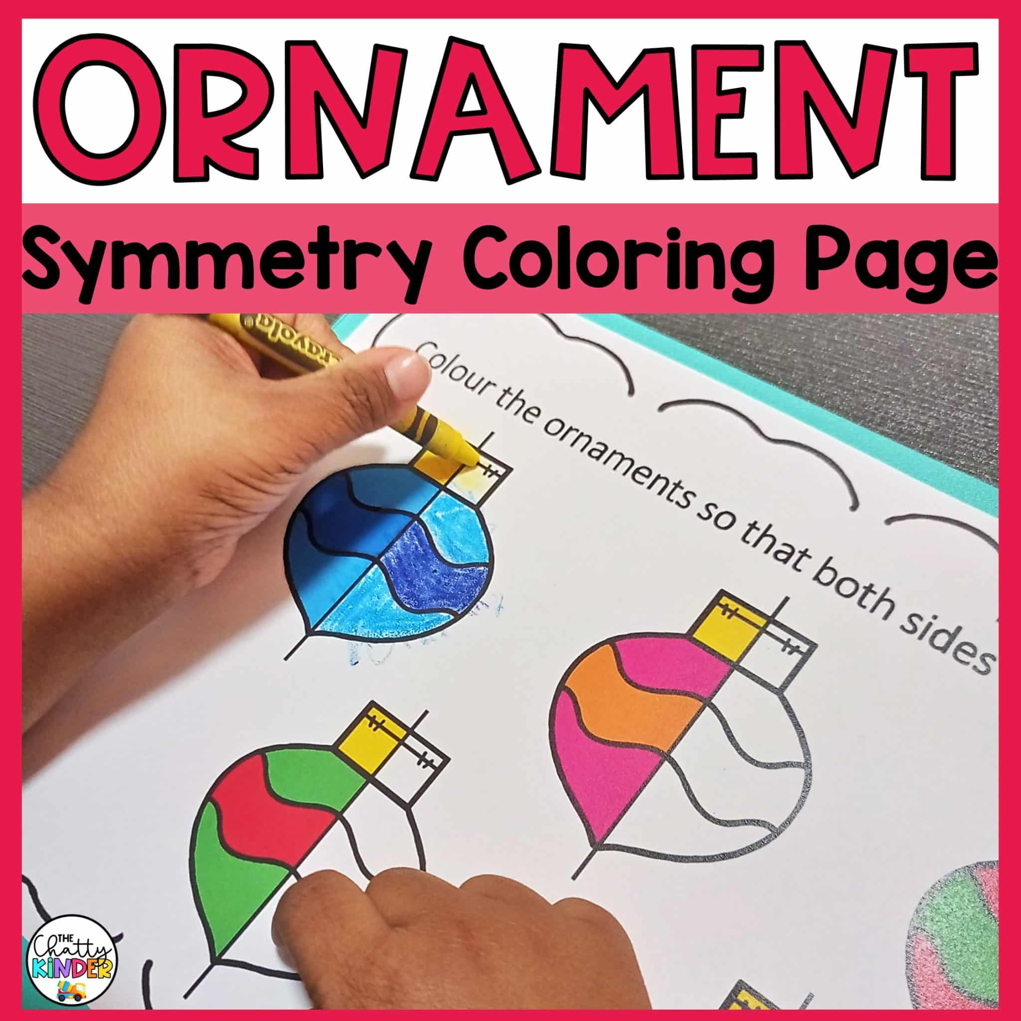 Ornament symmetry coloring page activity