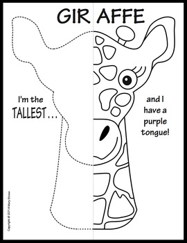 Jungle animals symmetry activity coloring pages by mary straw tpt