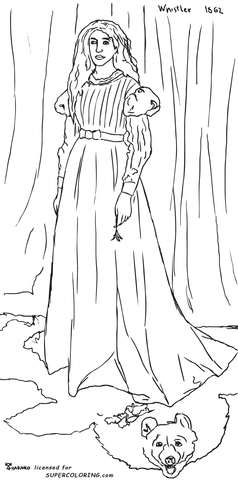 Symphony in white no the white girl by james abbott mcneill whistler coloring page free printable coloring pages