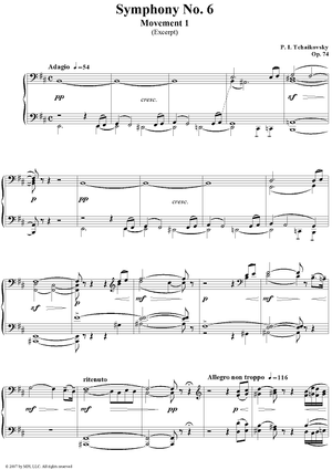 Get to know tchaikovsky symphony no movement excerptquot sheet music for piano solo