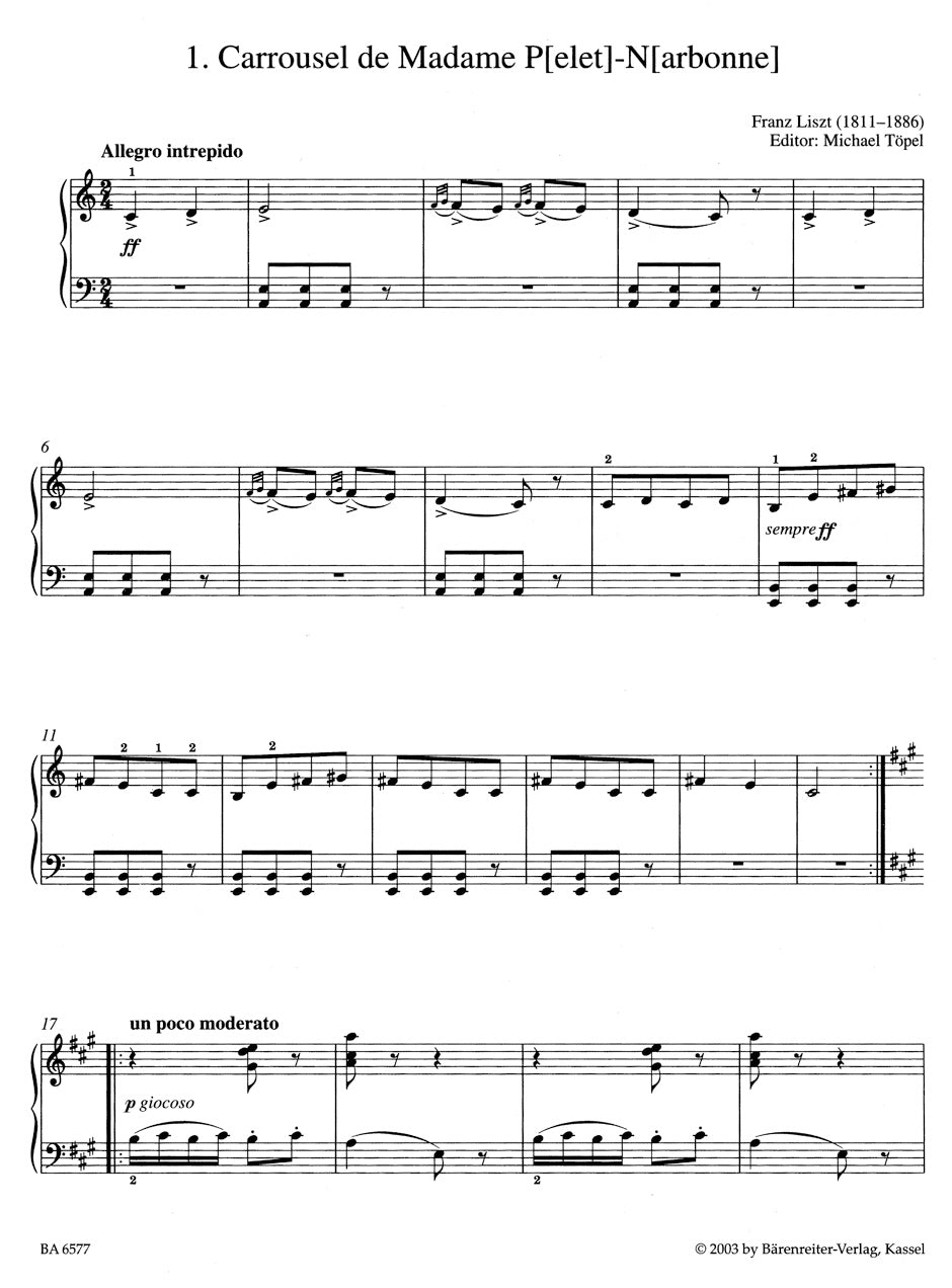 Liszt easy piano pieces and dances