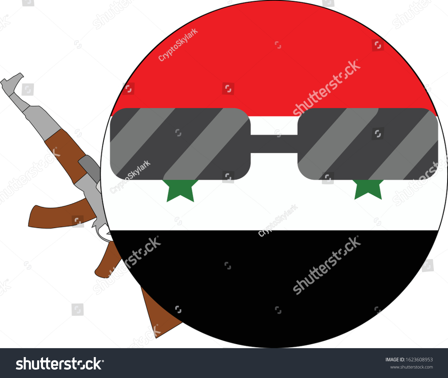 Cool syria flag emoji round syrian stock vector royalty free