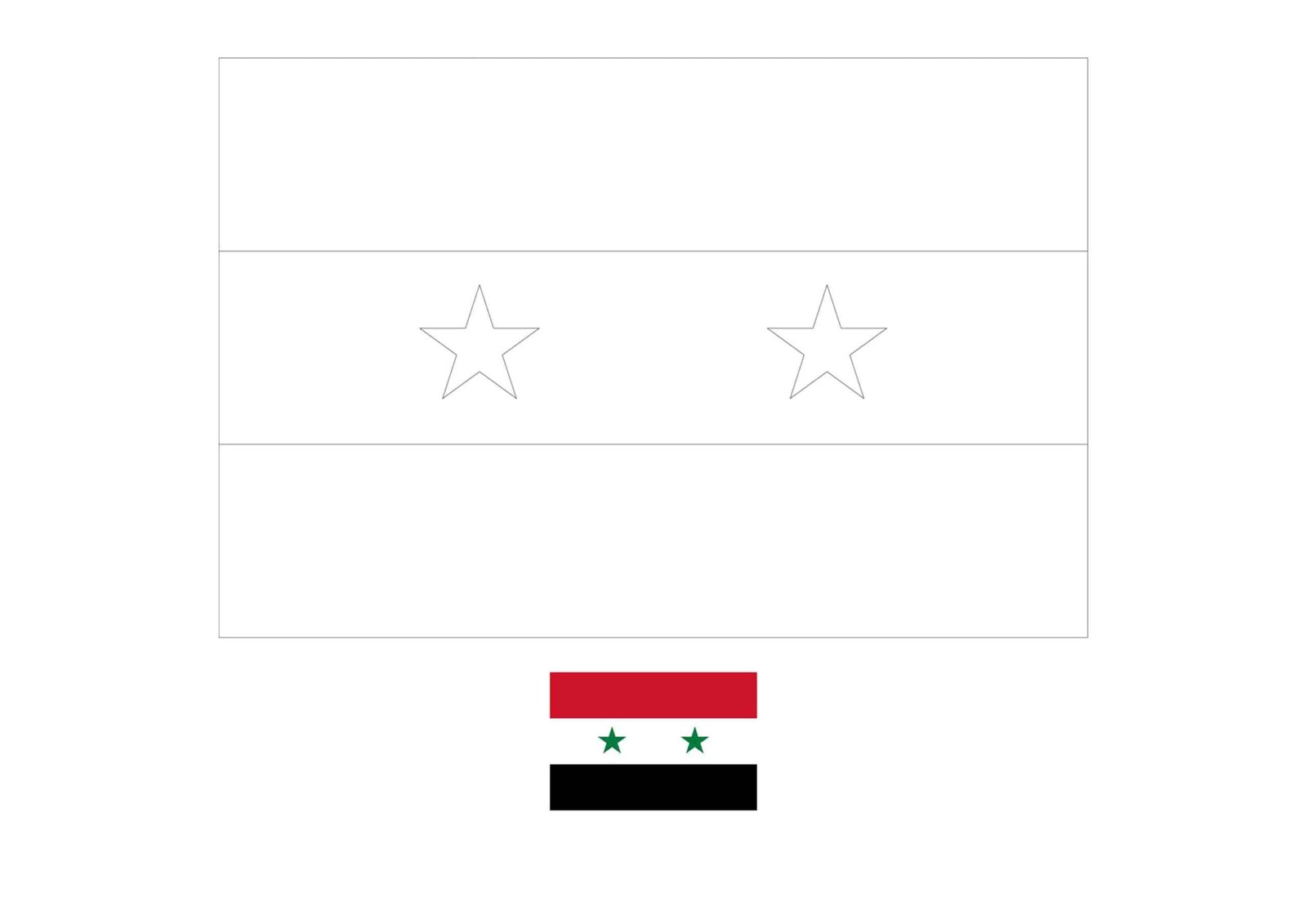 Flag of syria coloring page