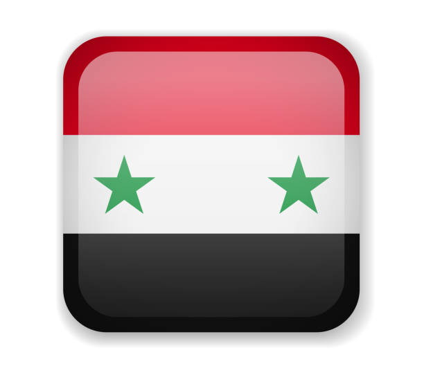 Round flag of syria with color pattern stock photos pictures royalty