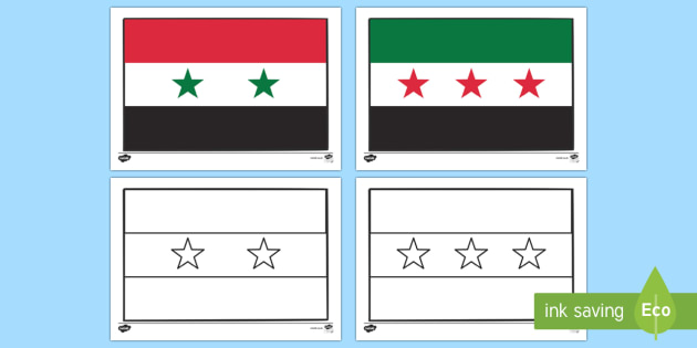 Flags of syria colouring sheet teacher made