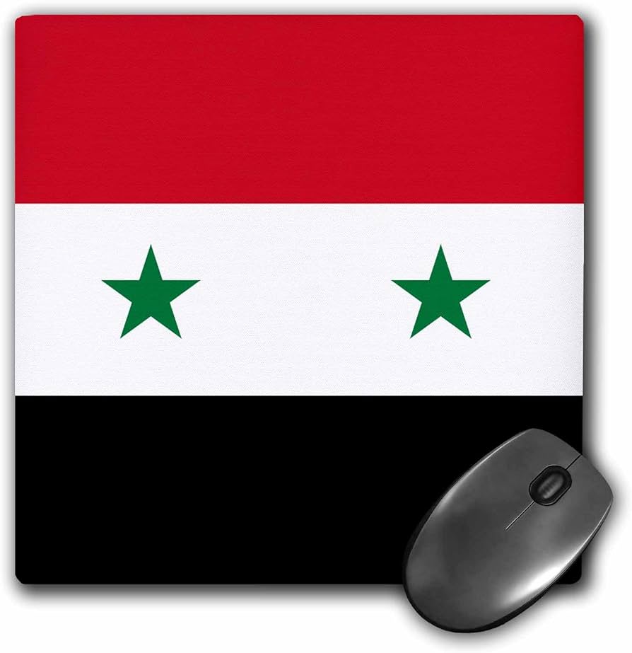 Drose x x inches flag of syria syrian red white black with two green stars middle east arab country arabic world mouse pad mp electronics