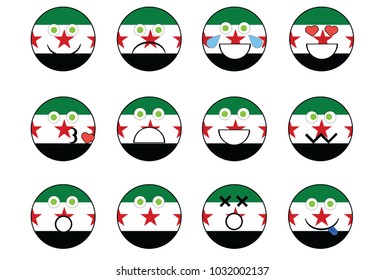 Set syria emoji stock illustration