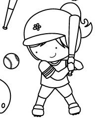 Girls t ballbaseball coloring pages color little league