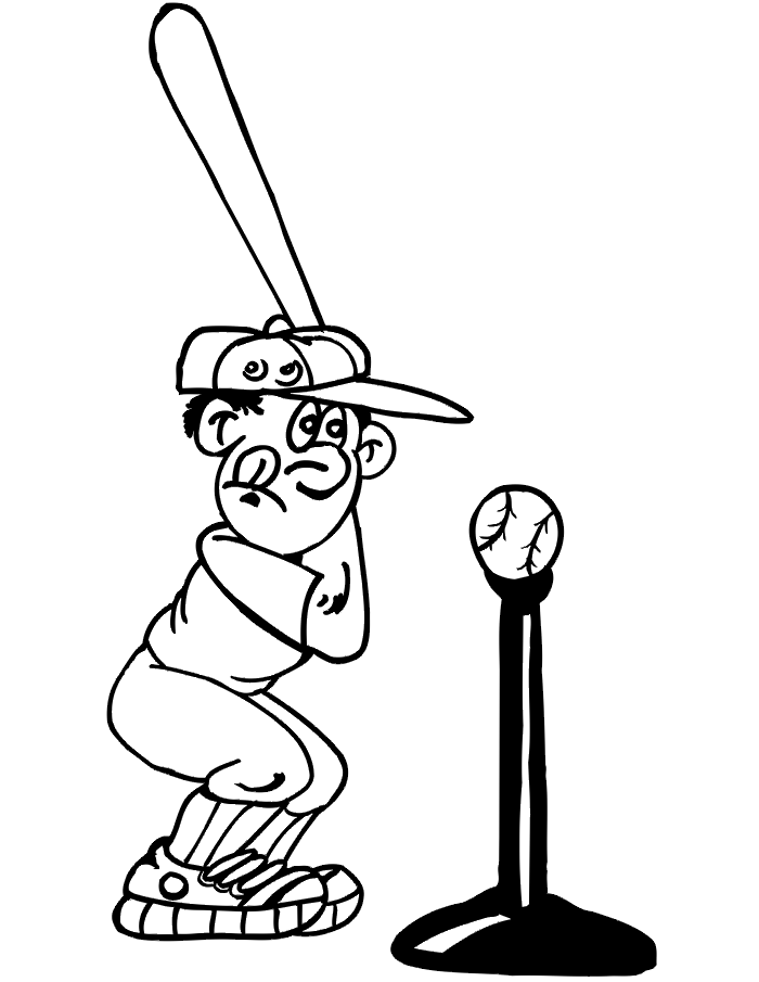 Printable baseball player coloring page t