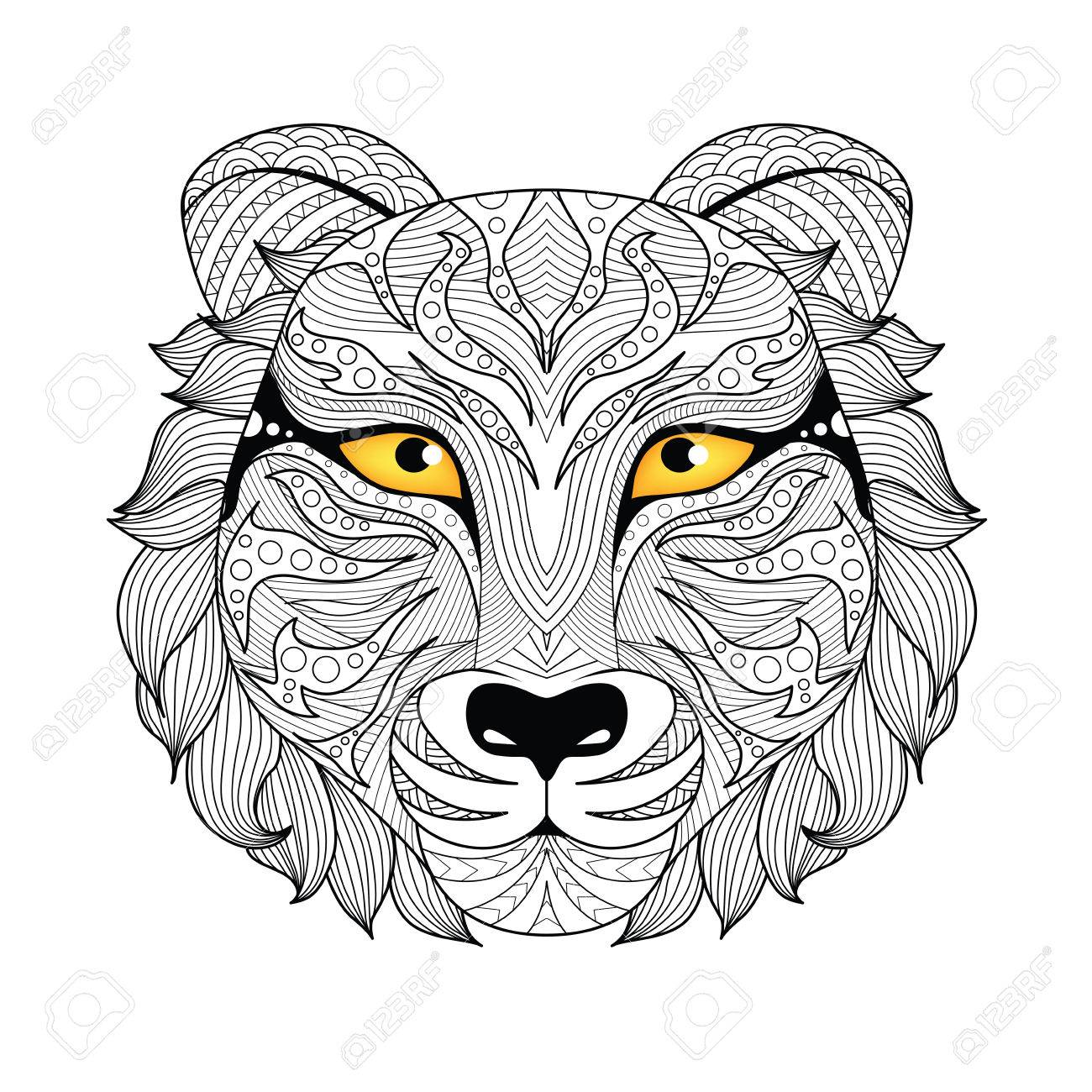 Detail tiger for coloring page tattoo t shirt design and so on royalty free svg cliparts vectors and stock illustration image