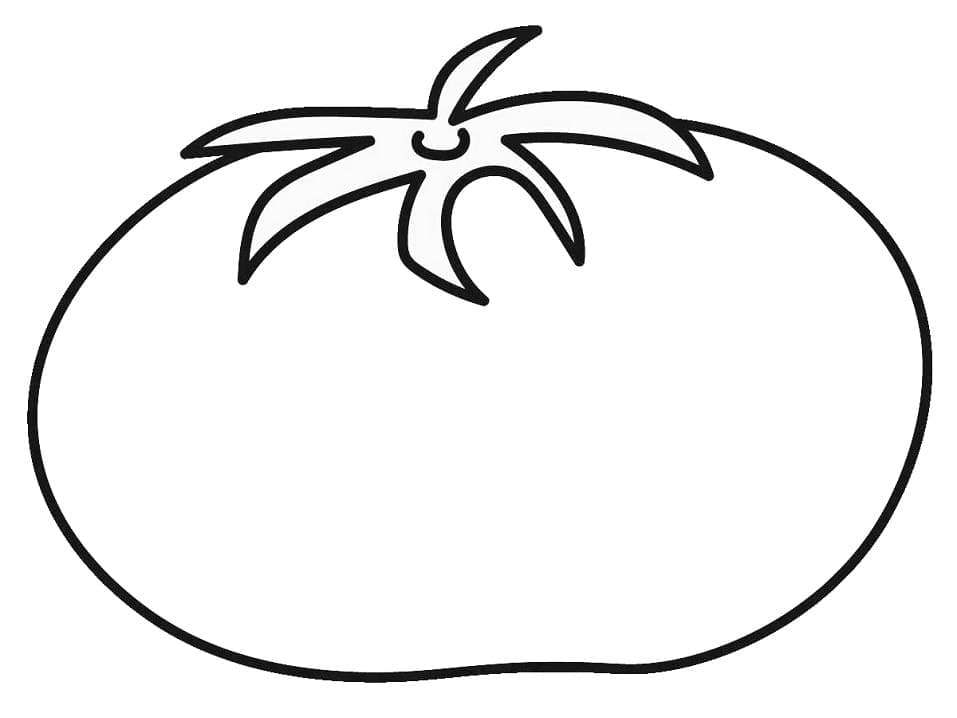 Very easy tomato coloring page