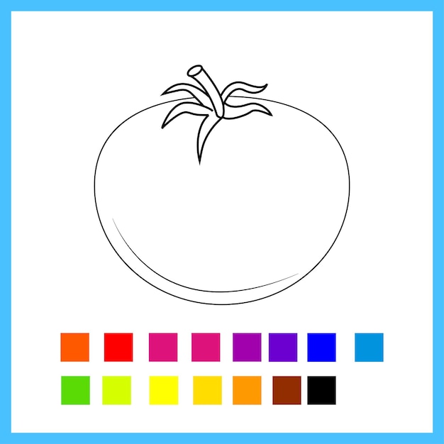 Premium vector tomato coloring pages vector illustration for kids