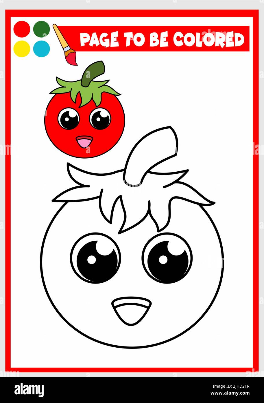 Coloring book for kids tomato vector stock vector image art