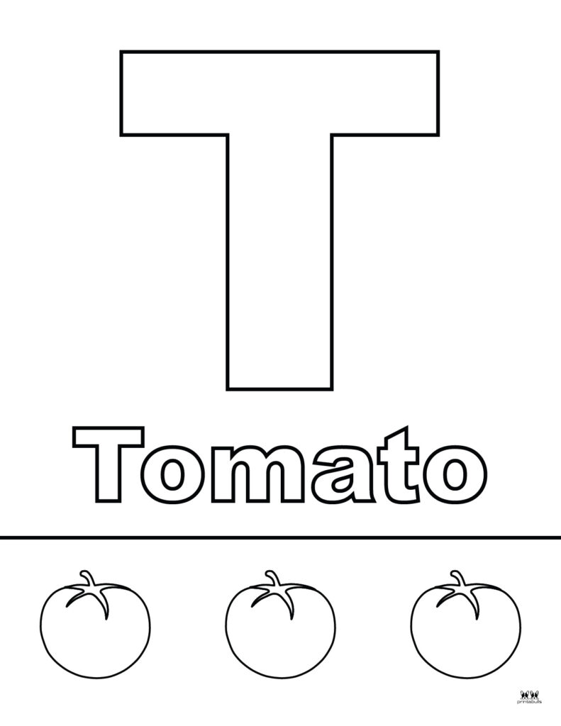 Letter t coloring pages