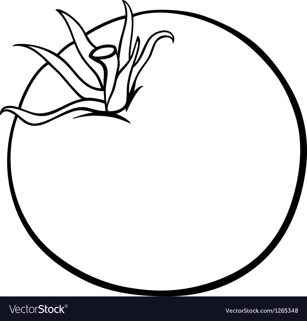 Tomato vegetable cartoon for coloring book vector image