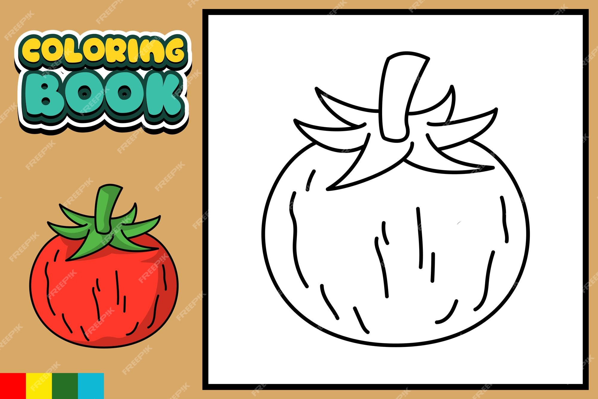 Premium vector coloring book for kids tomato vector