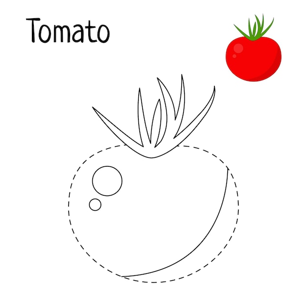 Premium vector vegetables tomato coloring pages for kids