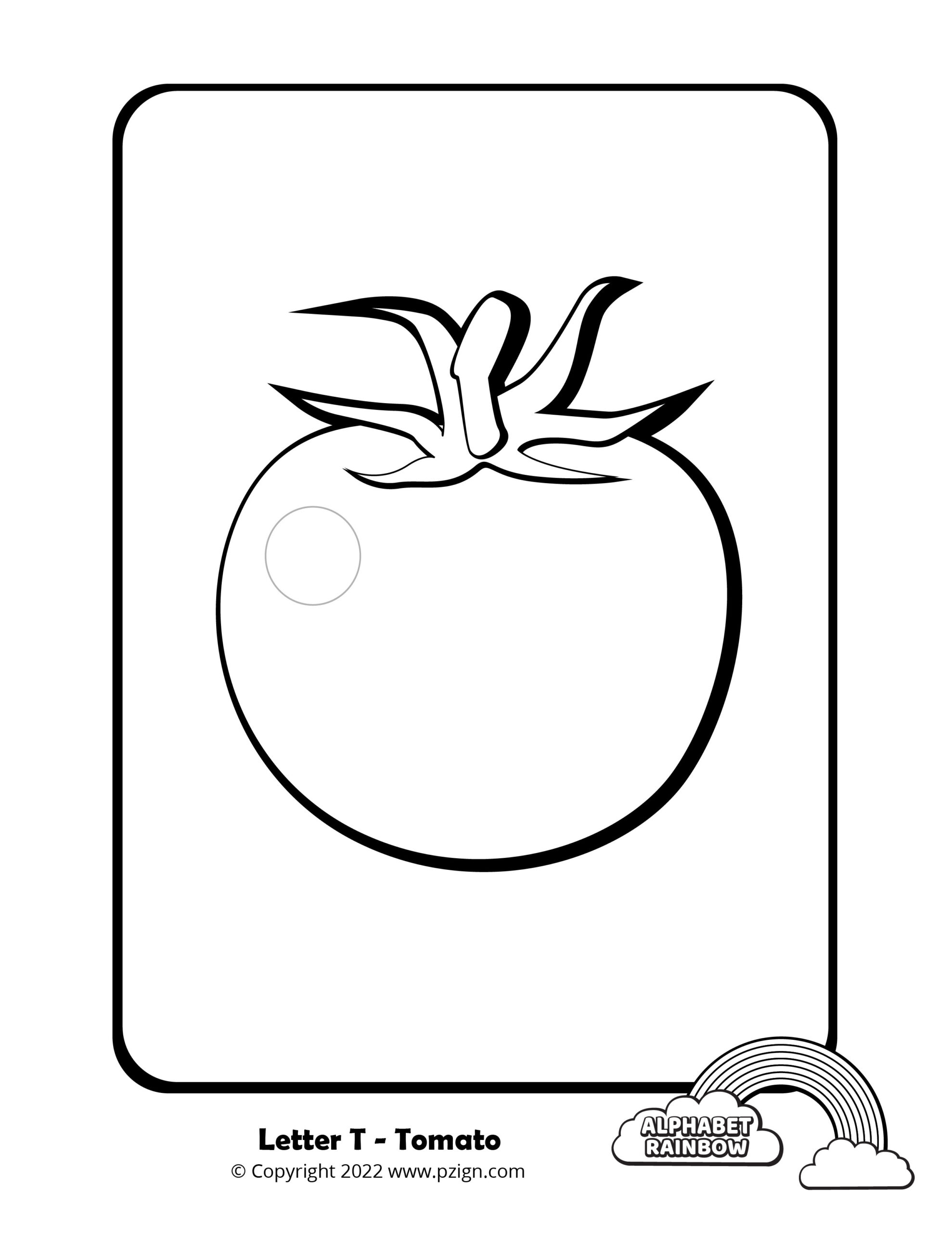 Alphabet rainbow â letter t coloring pages