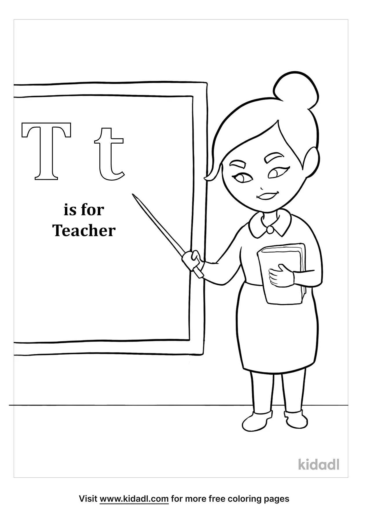 Free t is for teacher coloring page coloring page printables