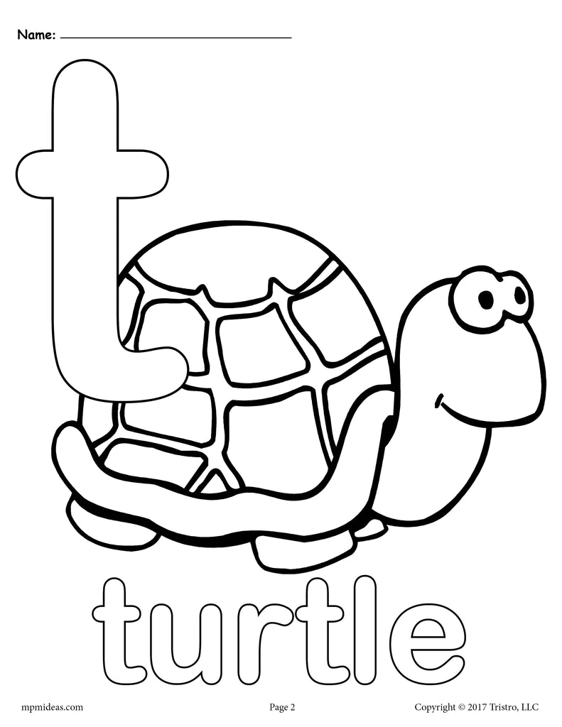 Letter t alphabet coloring pages