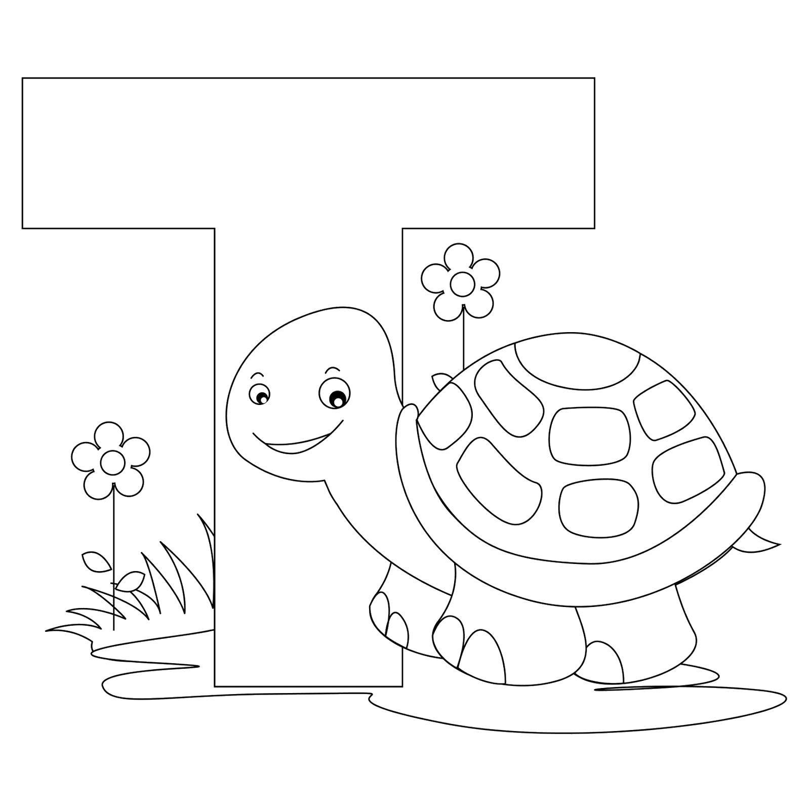 Online coloring pages coloring page turtle h english alphabet download print coloring page