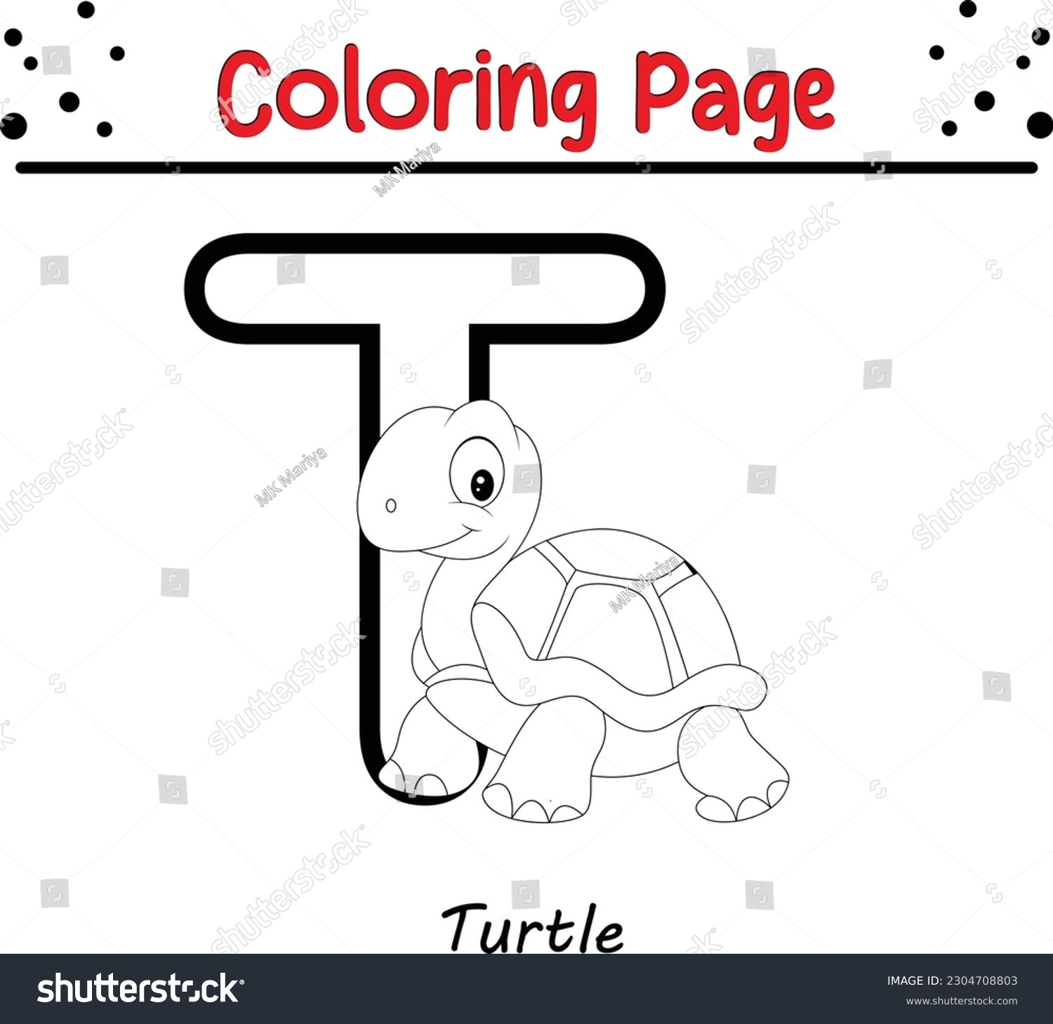Animal alphabet coloring page coloring page stock vector royalty free