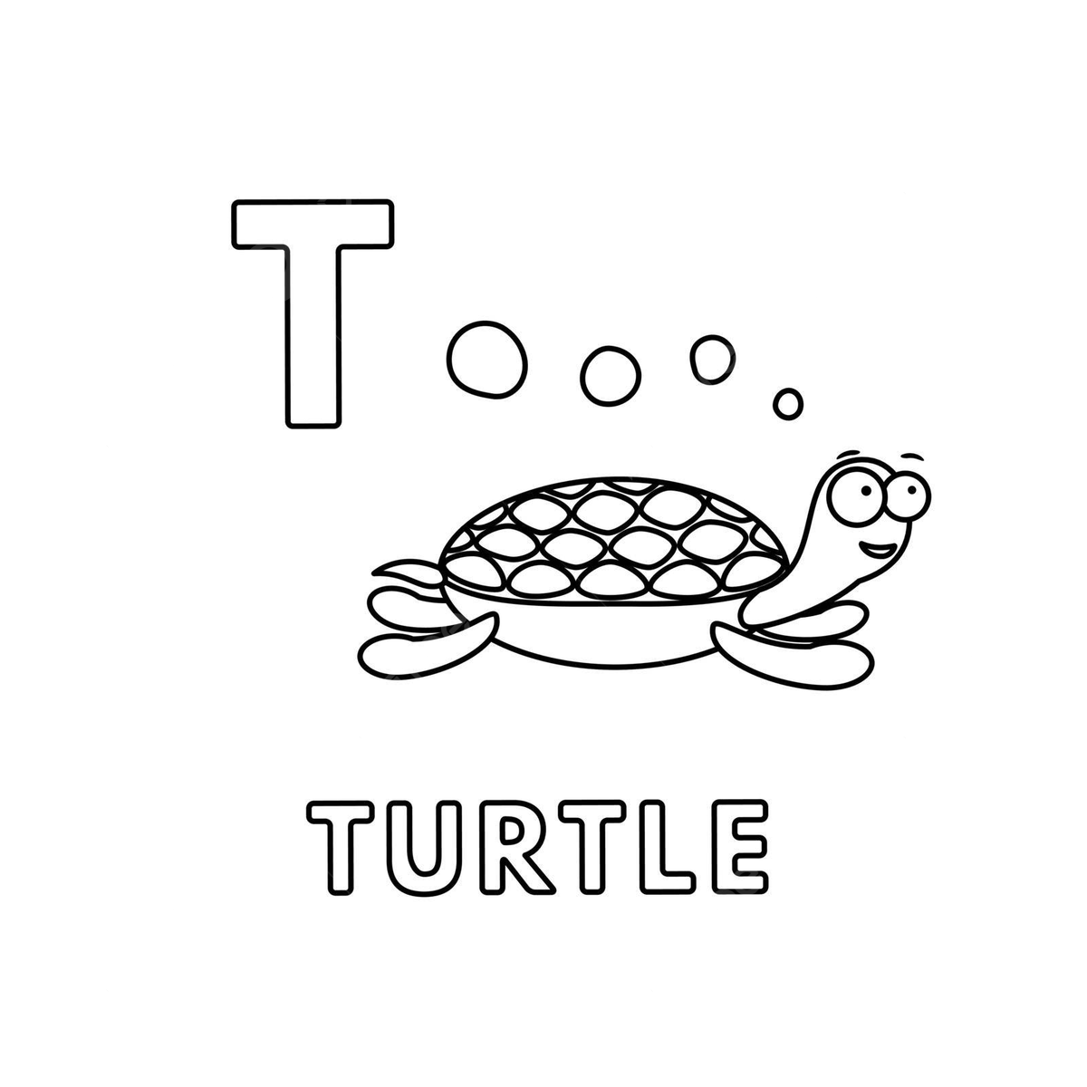 Cute cartoon animal alphabet in vector form coloring pages featuring turtles vector wte tortoise font png and vector with transparent background for free download