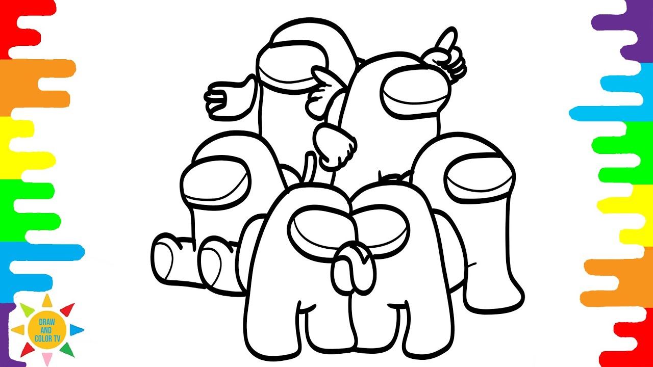 Among us coloring pages team among us coloring pages mendum