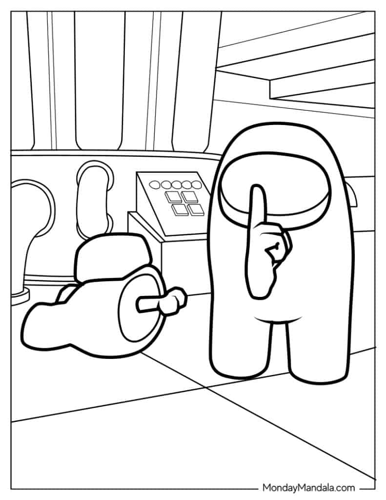 Among us coloring pages free pdf printables