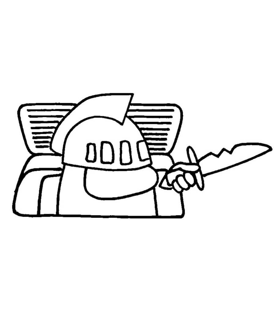 Among us soldier coloring page