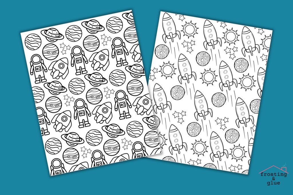 Free space coloring pages for kids and teens