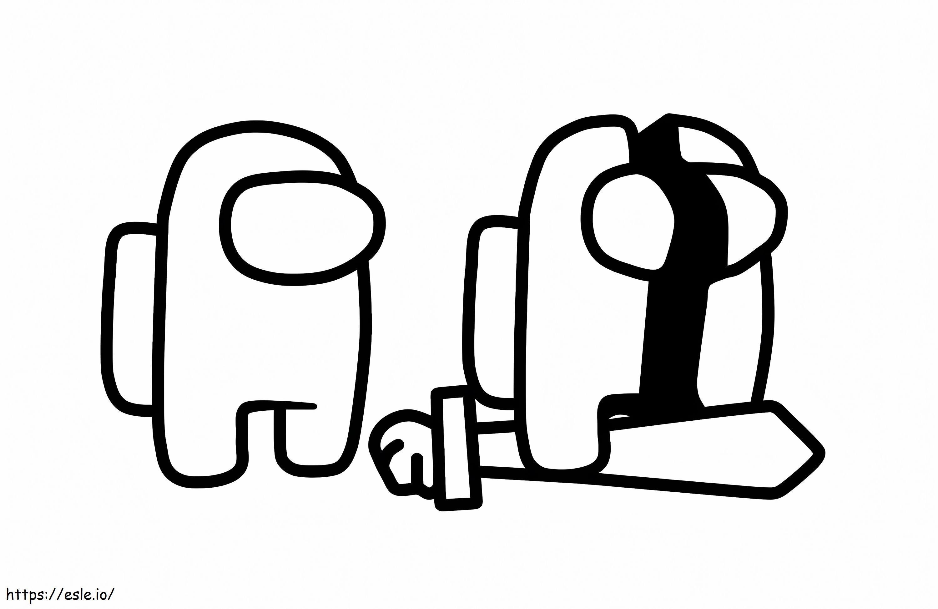 Among us tuer coloring page