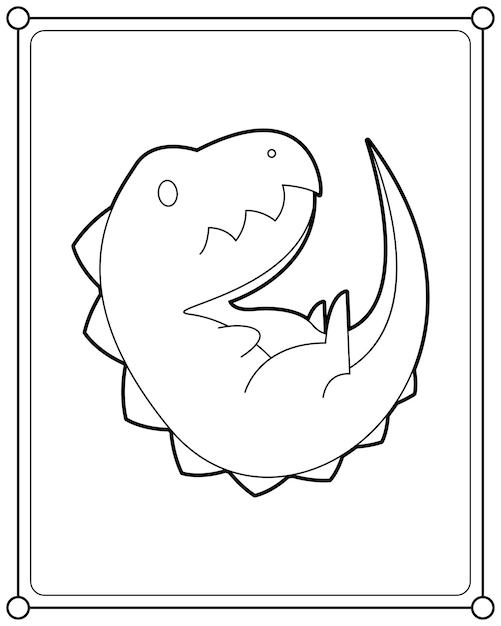 Premium vector cute tyrannosaurus rex suitable for childrens coloring page vector illustration