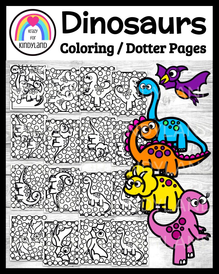 Dinosaur coloring dauber pages t