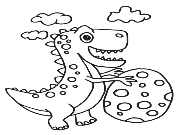 Dinosaur free coloring page royalty