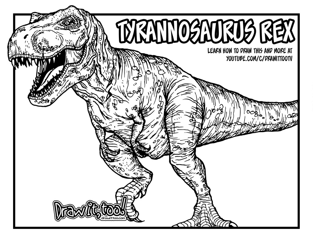 How to draw tyrannosaurus rex jurassic world drawing tutorial