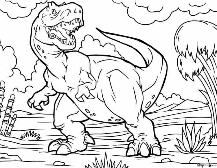 T rex coloring pages skip to my lou