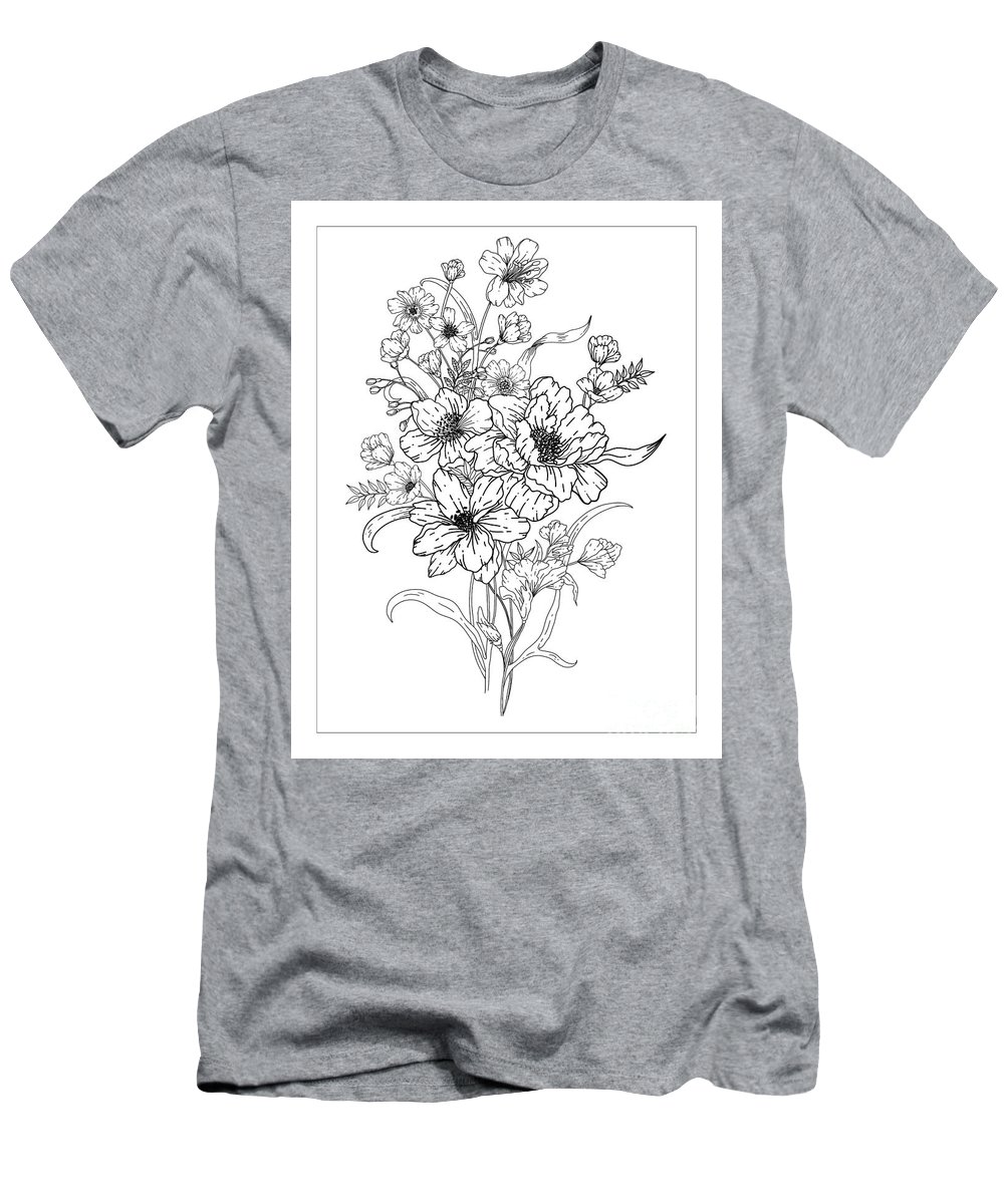 Flower bouquet coloring page t