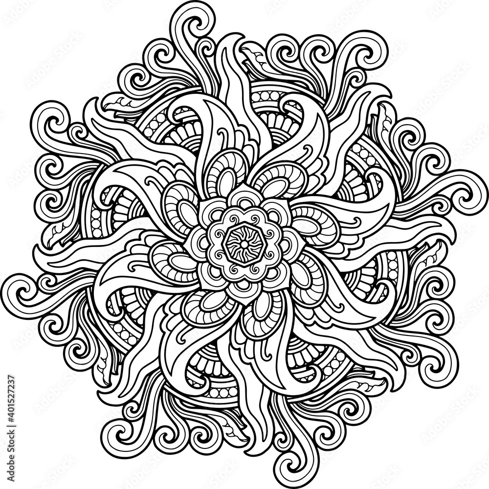Mandala design for coloring page t