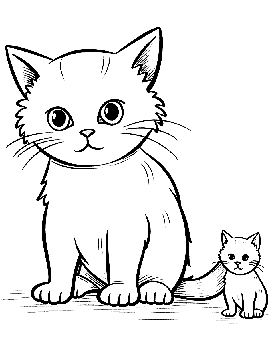 Cat coloring pages free printable sheets